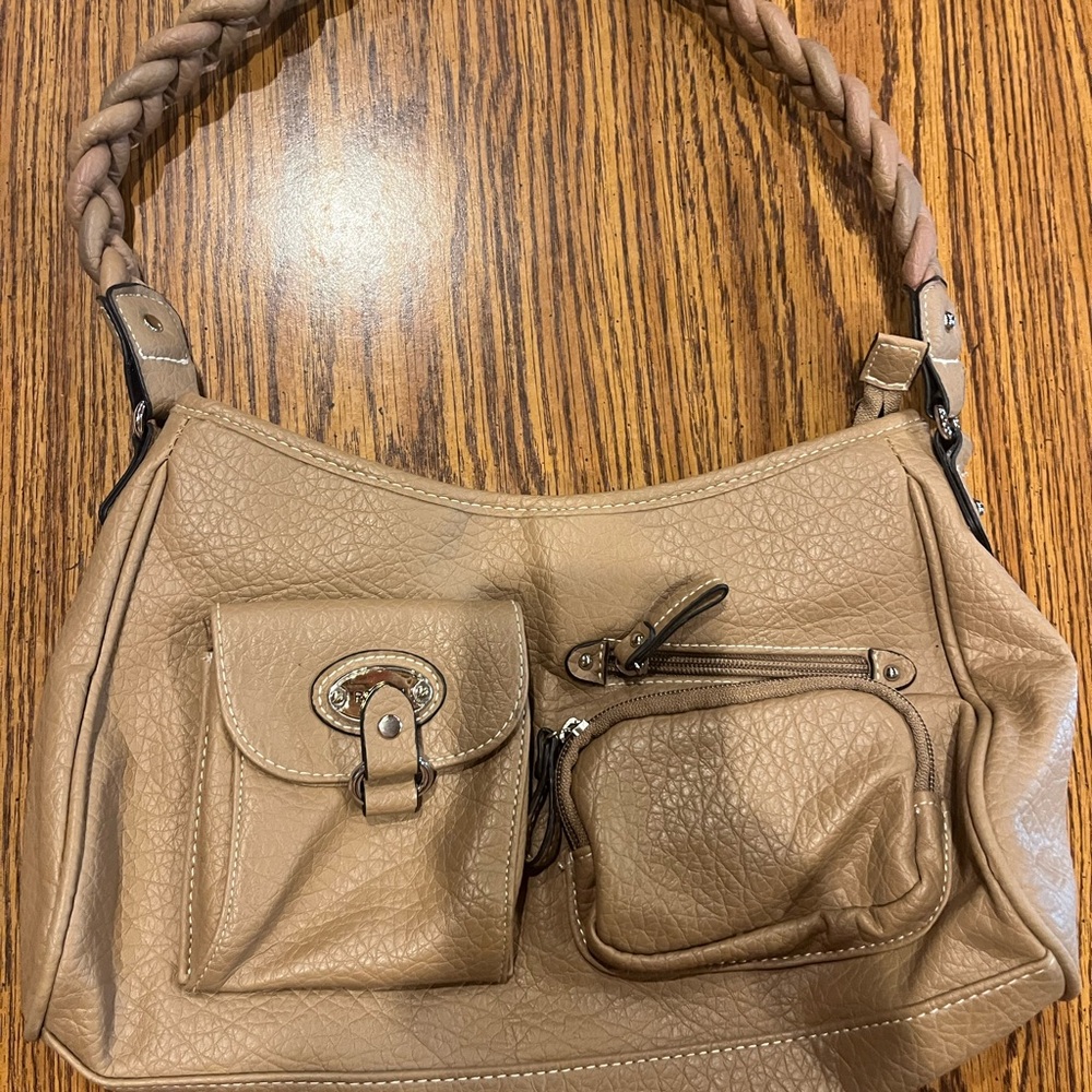 Rosetti Beige Shoulder Bag with Braided Handle